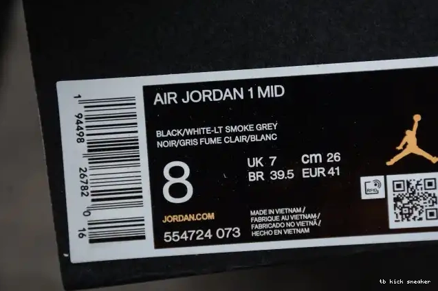 Rep TBK AIR White Mid 1 554724-073 Jordan Shadow 0405